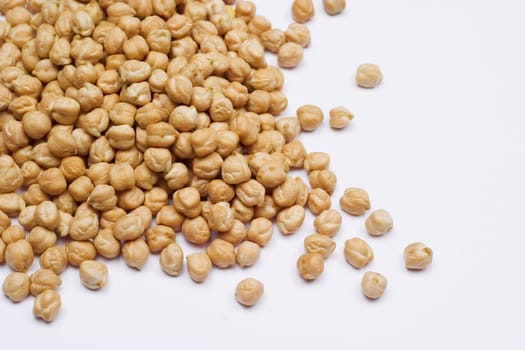 Cicer arietinum - "italian pea"" for hummus isolated on white."