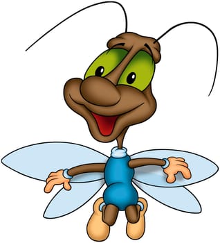 Beetle 29 - High detailed and coloured cartoon illustration - Flying happy bug