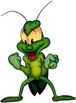 Beetle 30 - High detailed and coloured cartoon illustration - Happy smiling green bug