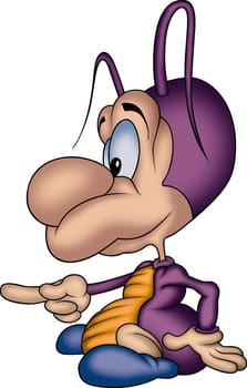 Beetle 37 - High detailed and coloured cartoon illustration - Violet little beetle