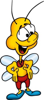 Little fly 03 - High detailed and coloured cartoon illustration - yellow