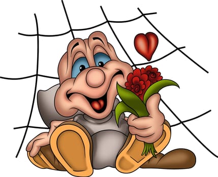 Spider 08 - High detailed and coloured illustration - Amorous spider