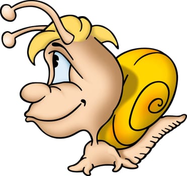 Snail 03 - High detailed and coloured illustration - Clever snail