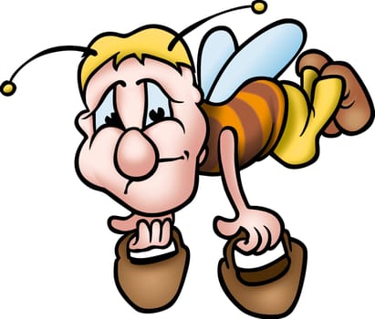 Humble-Bee 01 - High detailed and coloured illustration - Flying Humble-Bee
