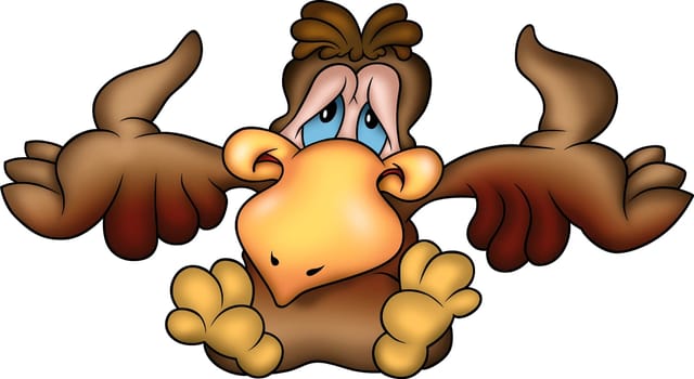 Parrot 02 - High detailed and coloured illustration - Brown parrot