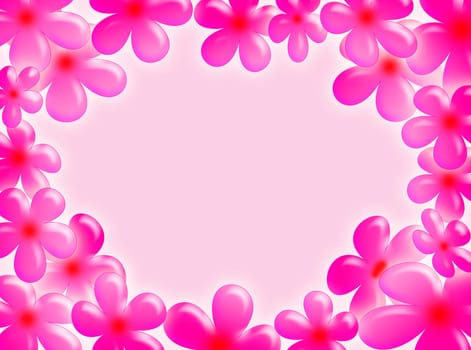 A pastel background with colorful flowers as frame