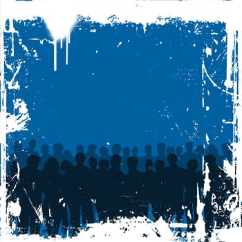 Silhouette of a crowd on grunge background