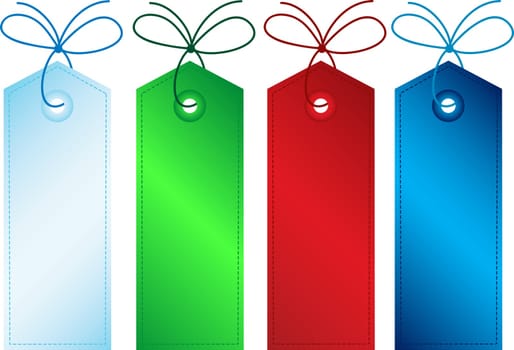 Different coloured gift tags