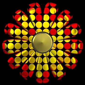 Digitally generated flower on black background