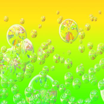 Computer generated background of floating bubbles