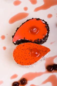 sponge-cakes and cherries