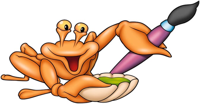 Crab 03 painter - High detailed illustration with smiling crab