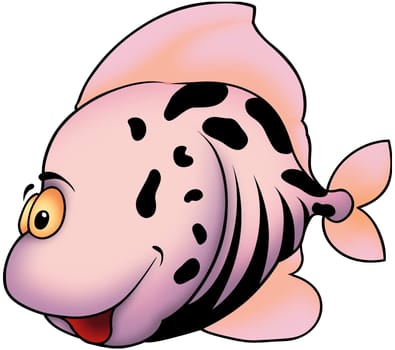 Fish 46 - High detailed illustration - Smiling pink fish