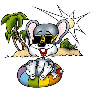 Mouse 01 Hawai - High detailed and coloured illustration
