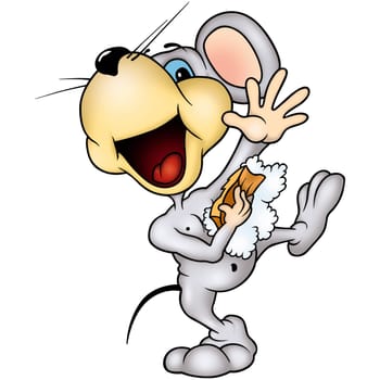 Mouse 11 gray - High detailed and coloured illustration - Washing mouse