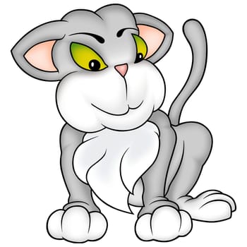 Cat 16 - High detailed and coloured illustration - Cat darling