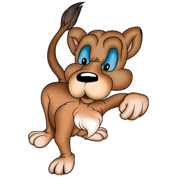 Lioness - High detailed and coloured cartoon illustration