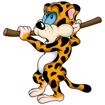 Leopard 03 - High detailed and coloured illustration - Leopard as circus performer