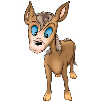 Burro 01 - High detailed and coloured illustration - Grotesque burro