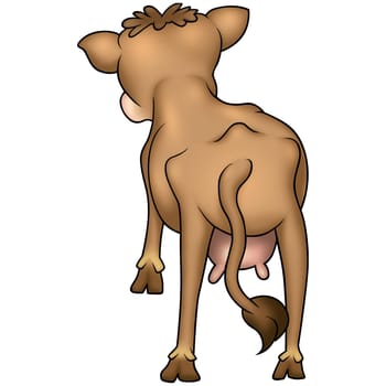 Cow 02 - High detailed and coloured illustration - Brown cow