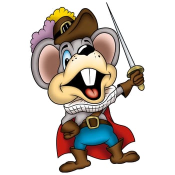 Mouse 05 swordsman - High detailed and coloured illustration