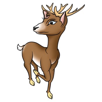 Buck - High detailed and coloured illustration - Humorous buck