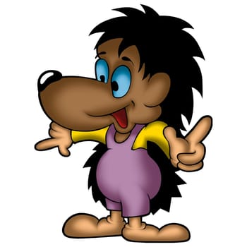 Hedgehog 01 - High detailed and coloured illustration - Smiling hedgehog