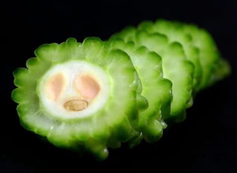 Fresh tiny green bitter gourd.