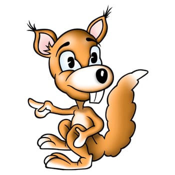 Squirrel 02 - High detailed and coloured illustration - Sitting squirrel