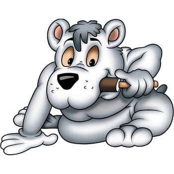 Sea-bear 02 and ice lolly - High detailed and coloured illustration