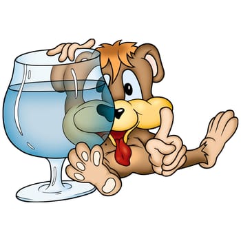 Teddy Bear 28 and drink - High detailed and coloured illustration