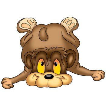 Teddy Bear 29 - High detailed and coloured illustration - Downfallen bear