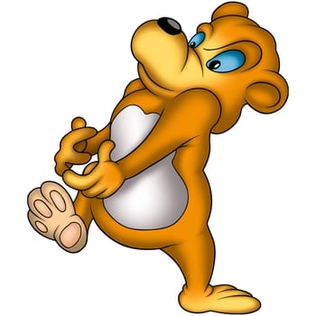 Teddy Bear 18 - High detailed and coloured illustration - Orange bear