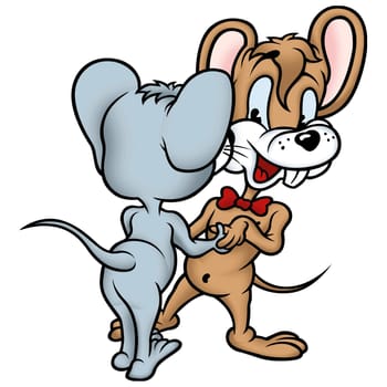 Mouse 09 dancers - High detailed and coloured illustration