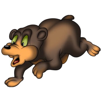 Teddy Bear 25 - High detailed and coloured illustration - Running bear