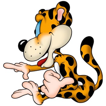 Leopard 07 - High detailed and coloured illustration - Sitting leopard