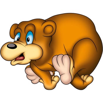 Teddy Bear 24 - High detailed and coloured illustration - Running bear