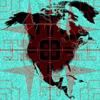 Map of North America as a target