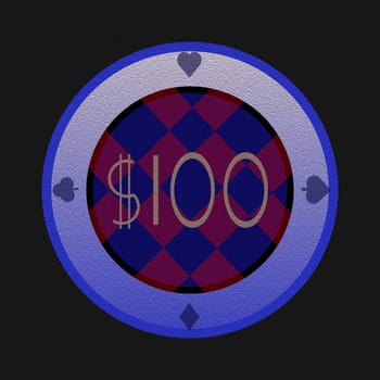 Computer generated illustration of gambling currency