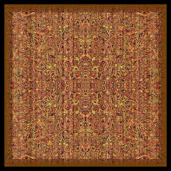 Computer generated illustration of colorful Persian rug