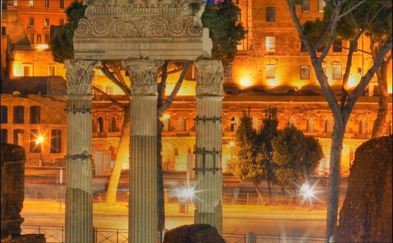 Nightvision of Rome's Forum