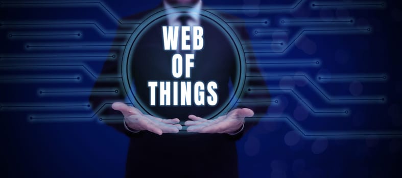 Conceptual display Web Of Things, Business concept Internet technology online modern data service communication