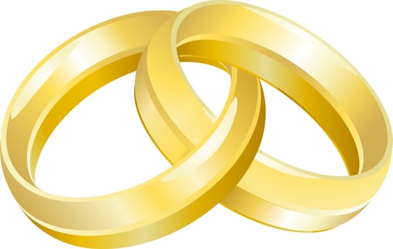 A vector illustration of intertwined wedding bands or rings