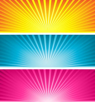 Different coloured starbursts