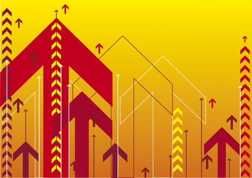 red arrows background design