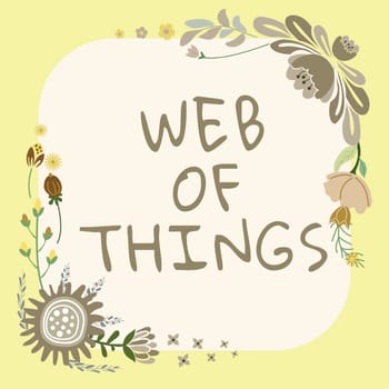 Conceptual display Web Of Things, Business showcase Internet technology online modern data service communication