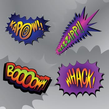Superhero bashing #4 - comic fighting bubbles of super heroes