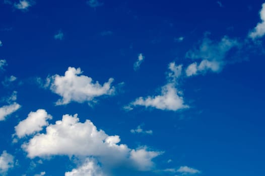 Beautiful clouds on a deep blue sky.