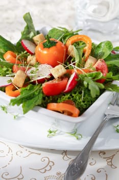 Delicious healthy salad with low calorie