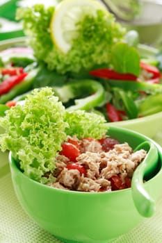 Healthy food, salad with tunny and vegetable